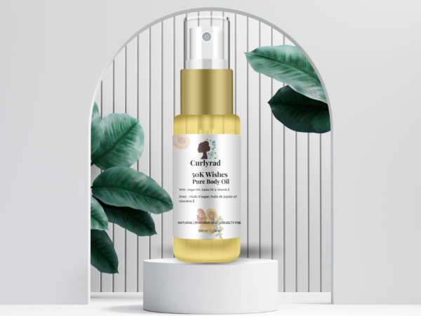 50K Wishes Pure Body Oil luxury skincare Lightweight glowing body oil for radiant skin Natural body oil with apricot kernel and argan oil Luxury body oil for deep moisture and shine